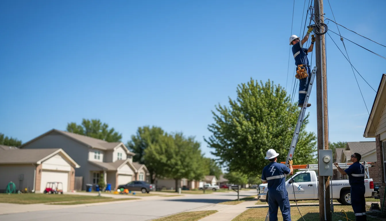 Residential electrician providing installation services in Omaha, TX